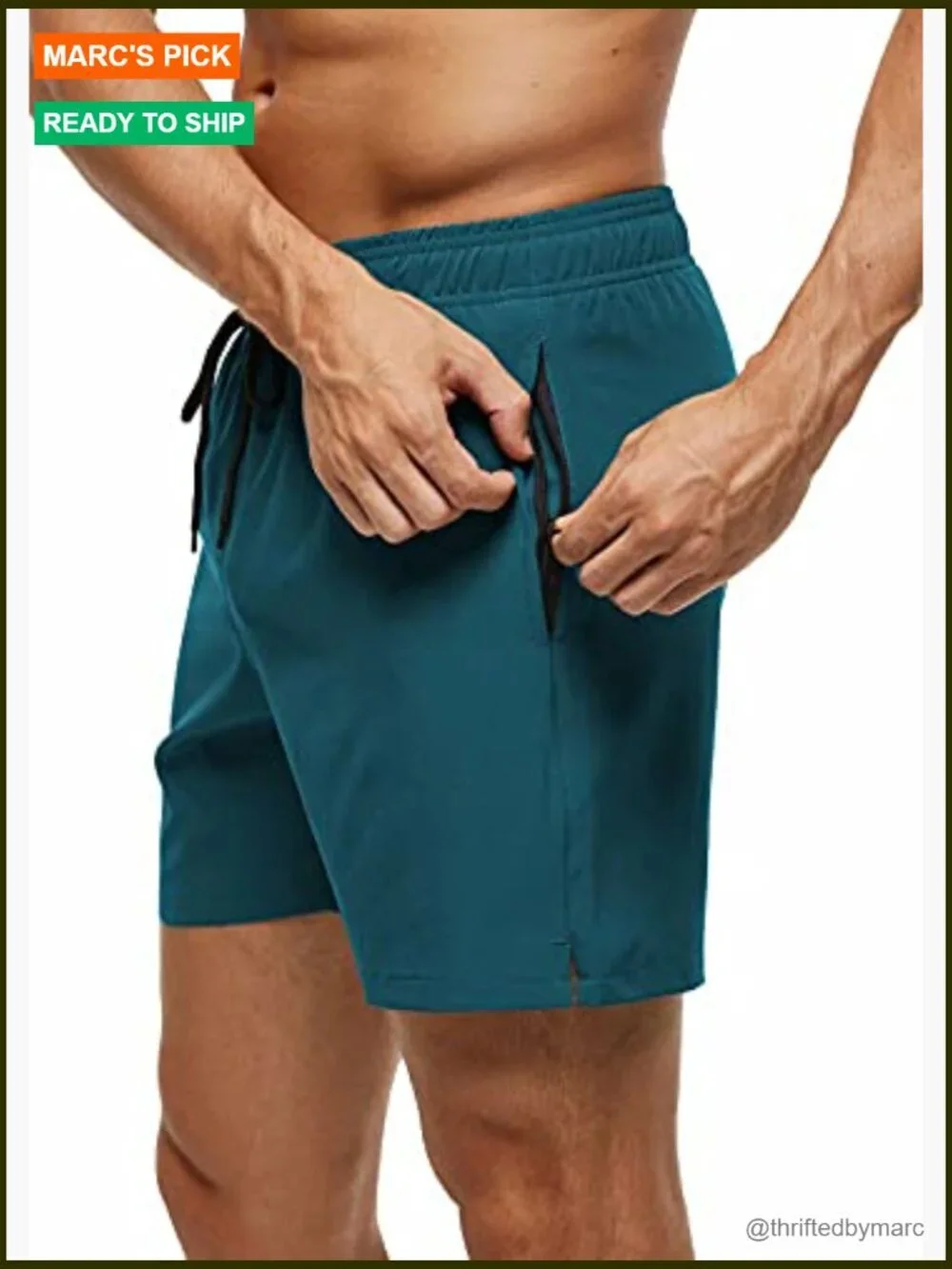 Men's Swim Trunks Quick Dry with Zipper Pockets and Mesh Lining